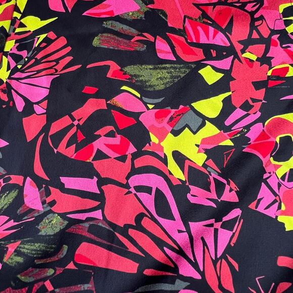 OPEN EDIT High Waist Abstract Floral Print Midi Skirt | Large | Neon Streetwear - Picture 7 of 12